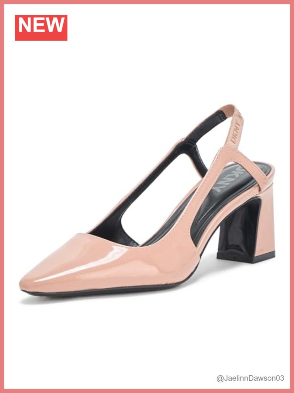 Slingback Block Heel Sandals - Closed Toe Faux Leather Pumps
